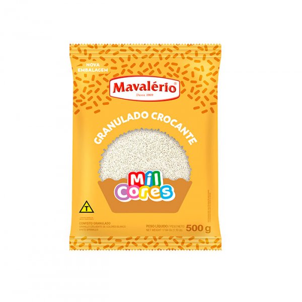 Granulado Colorido Mil Cores Crocante Branco 500G - Mavalério