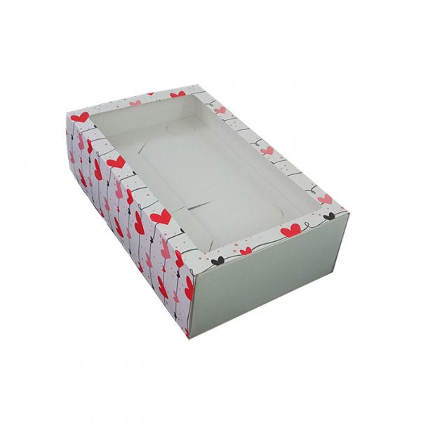 Caixa Gaveta Corações Com Visor - Ideia Embalagens