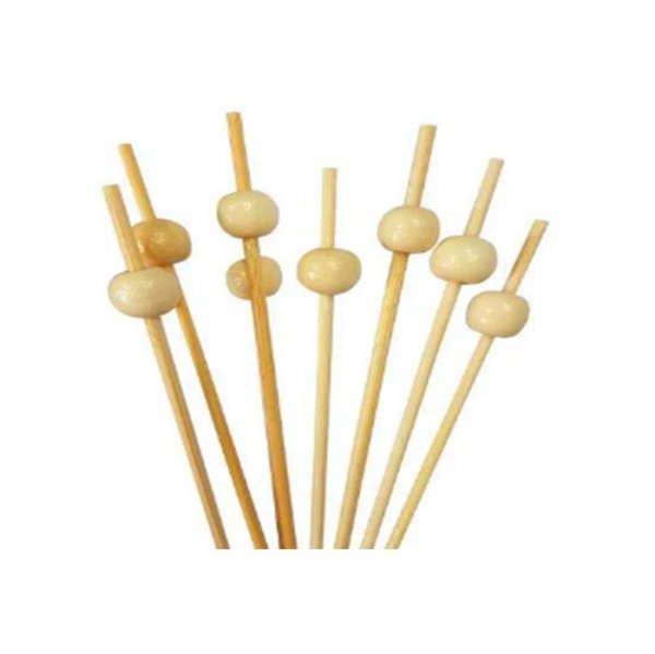 Palito Bambu Para Petisco Bola Bege 12,5Cm - Silver Plastic