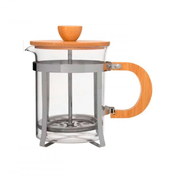 Cafeteira Prensa Francesa com Tampa de Bambu 350ml - Mimo Style