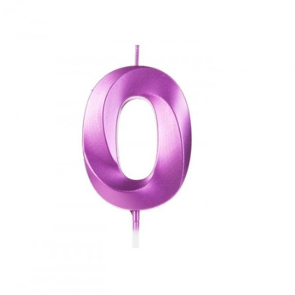 Vela Design Numero 0 Roxa - Silver Festas