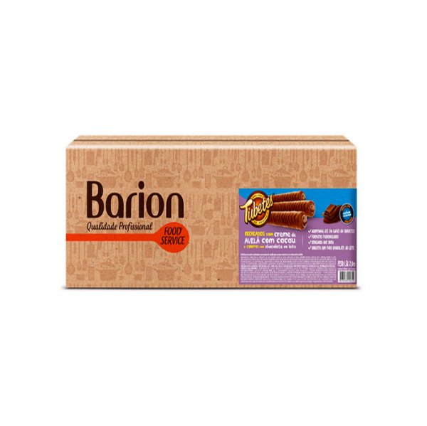 Canudo Waffer Recheado Com Avelã E Cobertura Com Chocolate Ao Leite 2Kg - Barion