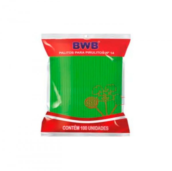 Palito Para Pirulito Verde Solido Neon (100Un) - Medio - Bwb Formas
