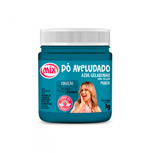 Corante Em Po Beca Fosco Aveludado Azul Geladinho 3G - Mix