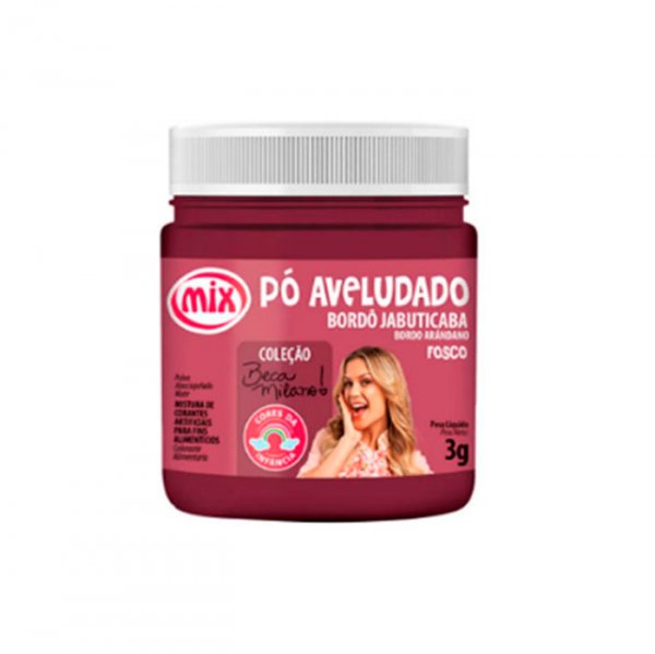 Corante Em Po Beca Fosco Aveludado Bordô Jabuticaba 3G - Mix