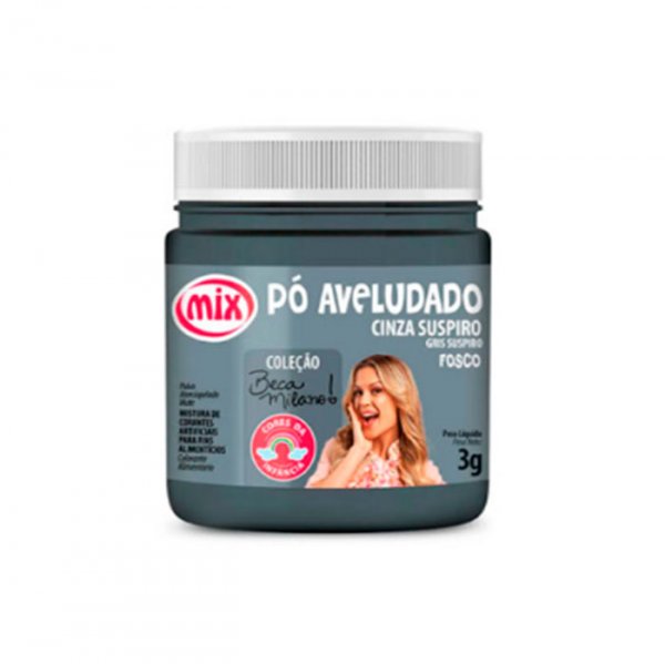 Corante Em Pó Beca Fosco Aveludado Cinza Suspiro 3G - Mix