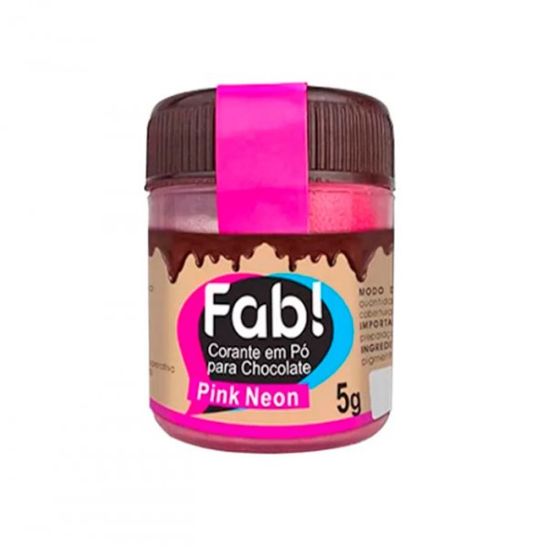Corante Em Po P/Chocolate Pink Neon 5Gr - Fab