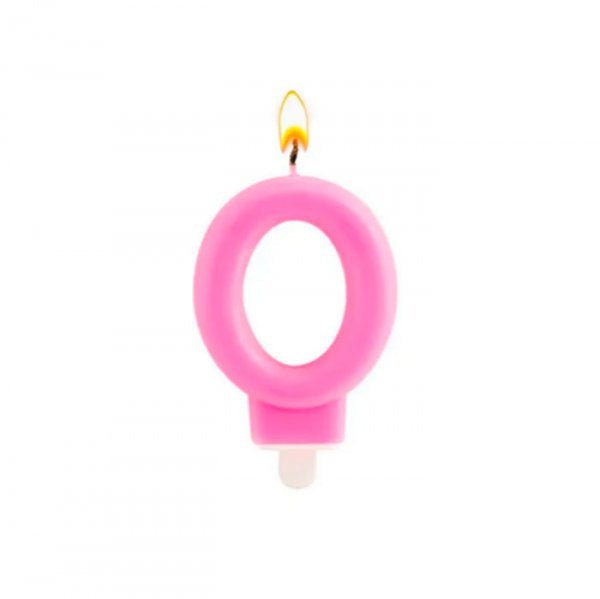 Vela Mb Festivela Número 0 Rosa - Mundo Bizarro