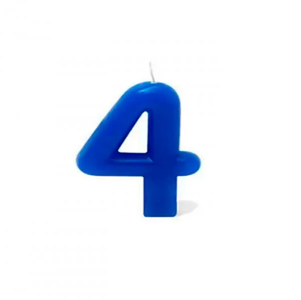 Vela Grande N°4 Azul- Silver Festas