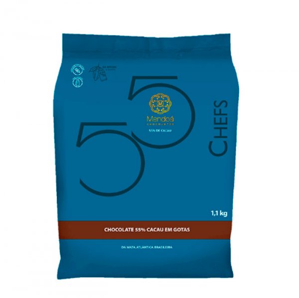 Chocolate em Gotas 55% Cacau - 1,1Kg - Mendoá Chocolates