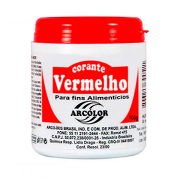 Corante Em Pó Vermelho 100G - Arcolor