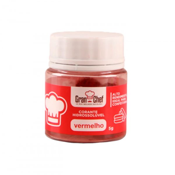 Corante Hidrossolúvel - Vermelho - 5g - Gran Chef
