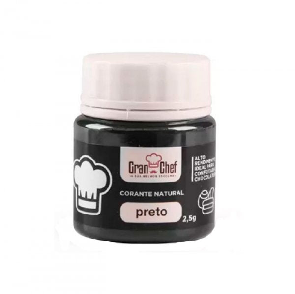 Corante Em Pó - Preto - 2,5g - Gran Chef