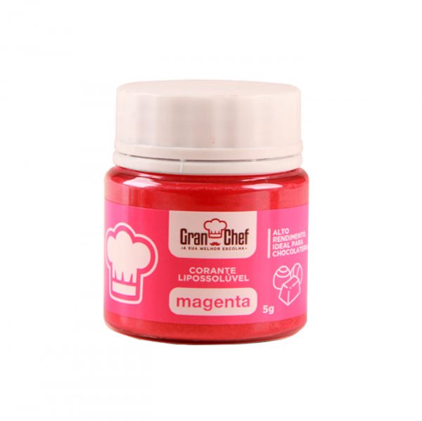 Corante Lipossolúvel Para Chocolate Magenta 5g - Gran Chef
