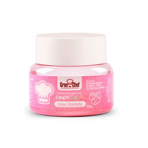 Corante em Pó Lipossolúvel - Candy Colors Rosa Chiclete - 30g - Gran Chef
