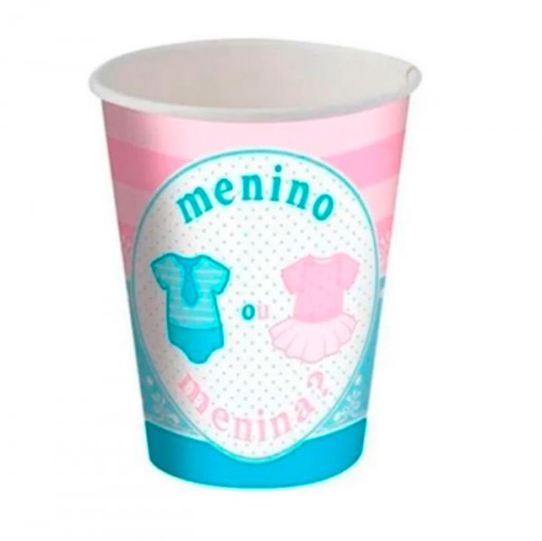 Copo De Papel 300Ml Cha Revelacao (C/8Un) - Festcolor