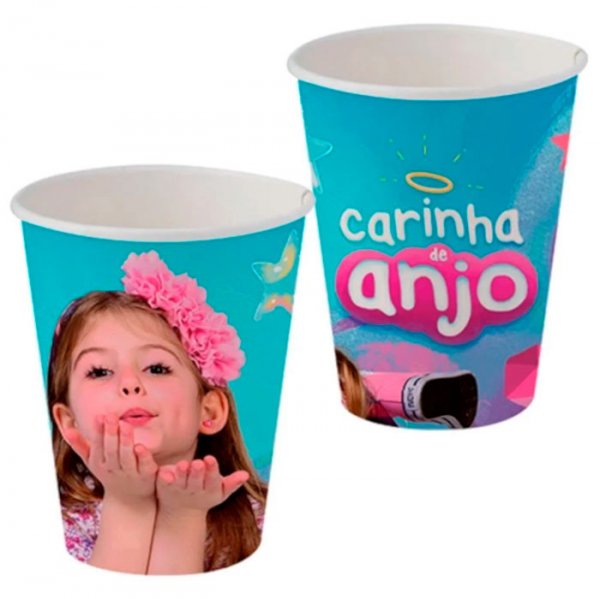 Copo De Papel 200Ml Carinnha De Anjo (C/8Un) - Festcolor