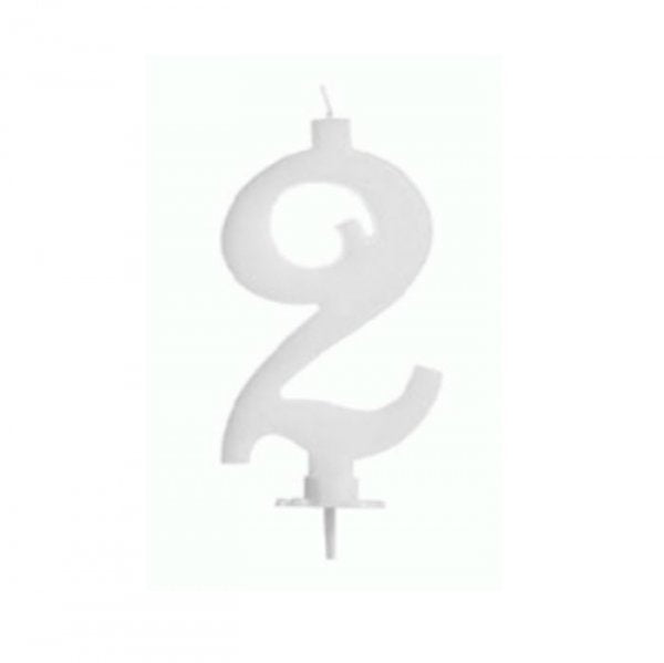 Vela Grande N°2 Branco - Silver Festas