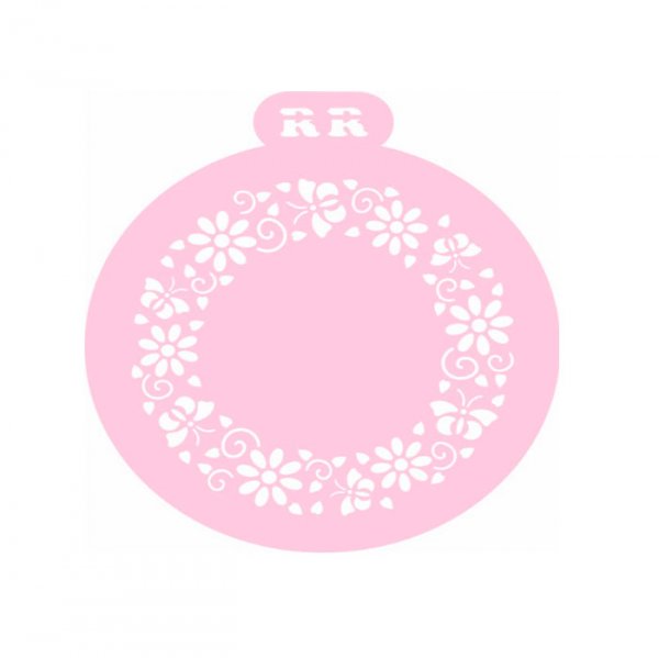 Stencil Bolo Redondo Flores E Borboletas - R.R Oliveira