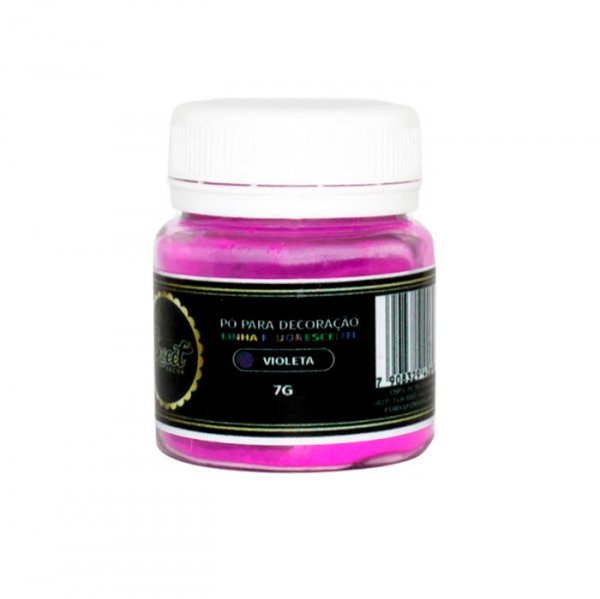 Pó Para Decoração Violeta Fluorescente 7G - Sweet Decor