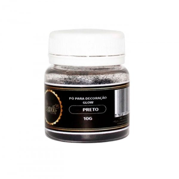 Pó Para Decoração Preto 10G - Sweet Decor