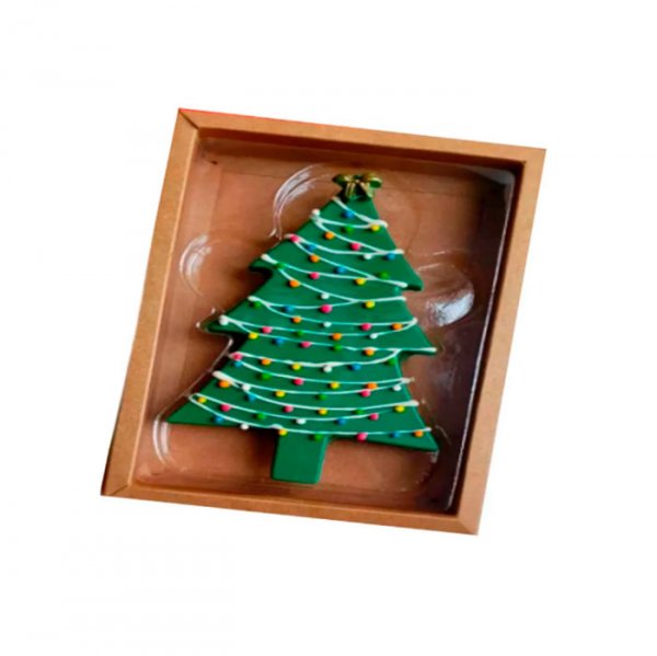 Caixa Plano Biscoito Arvore Natal Kraft Unidade - Crystal Forming