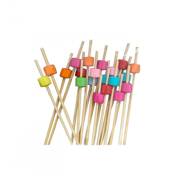 Palito Em Bambu P/Petisco Com Cilindro (20Un) 12Cm - Silver Festas