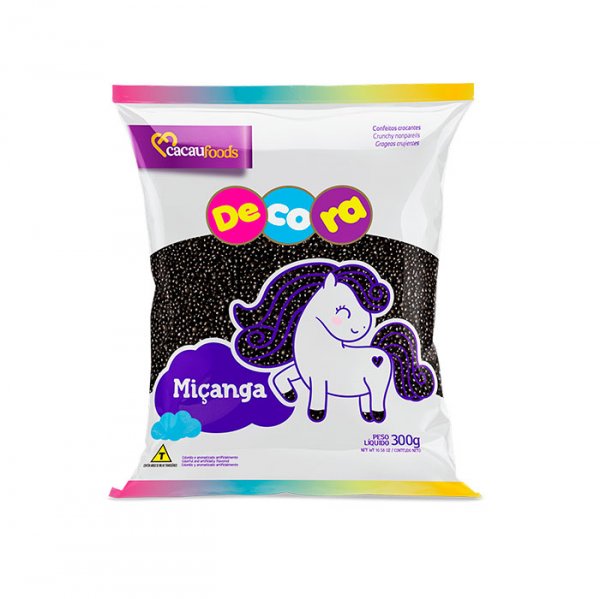 Confeito Miçanga Preta 300G - Cacau Foods
