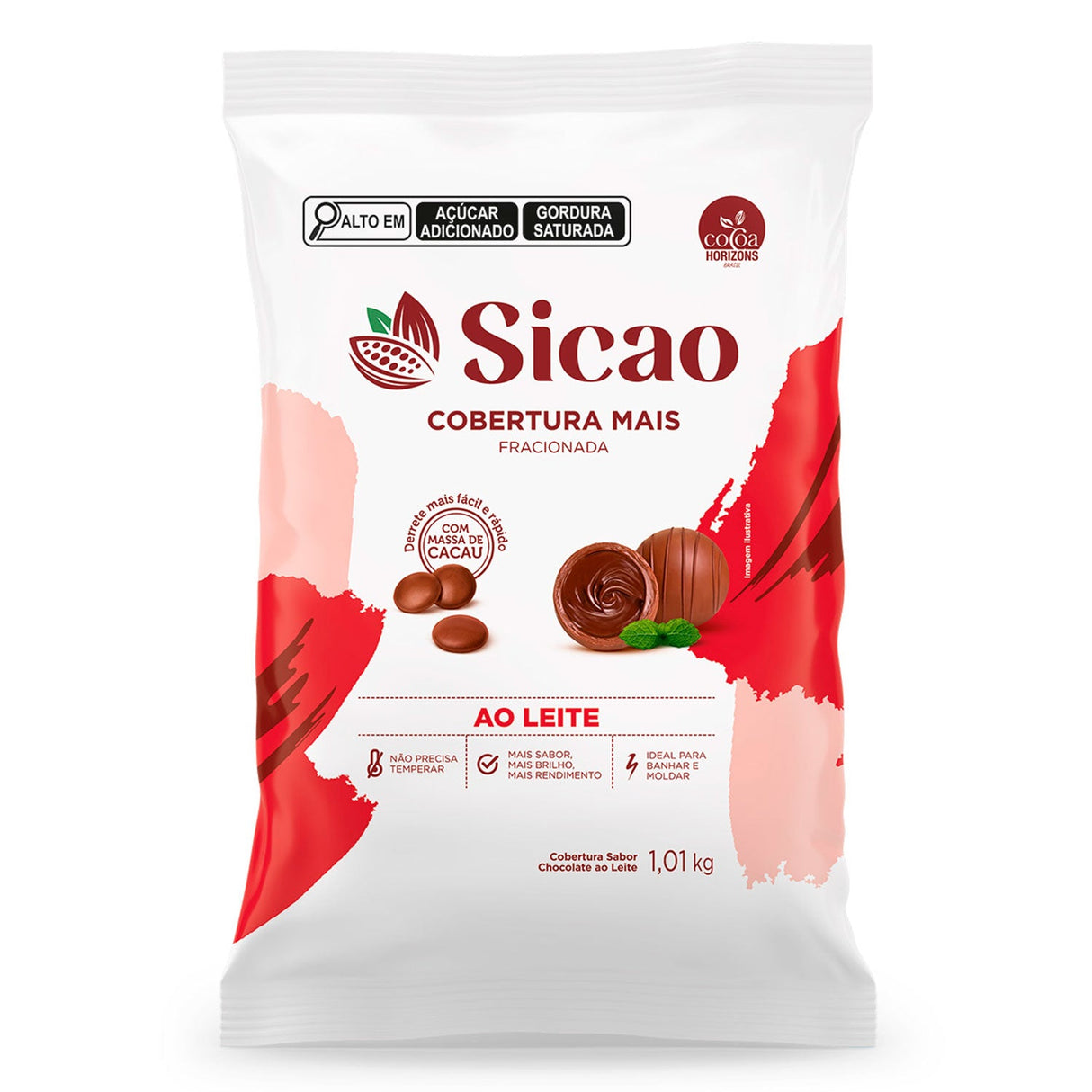 Cobertura Fracionada Ao Leite Mais - Gotas 1,01Kg - Sicao