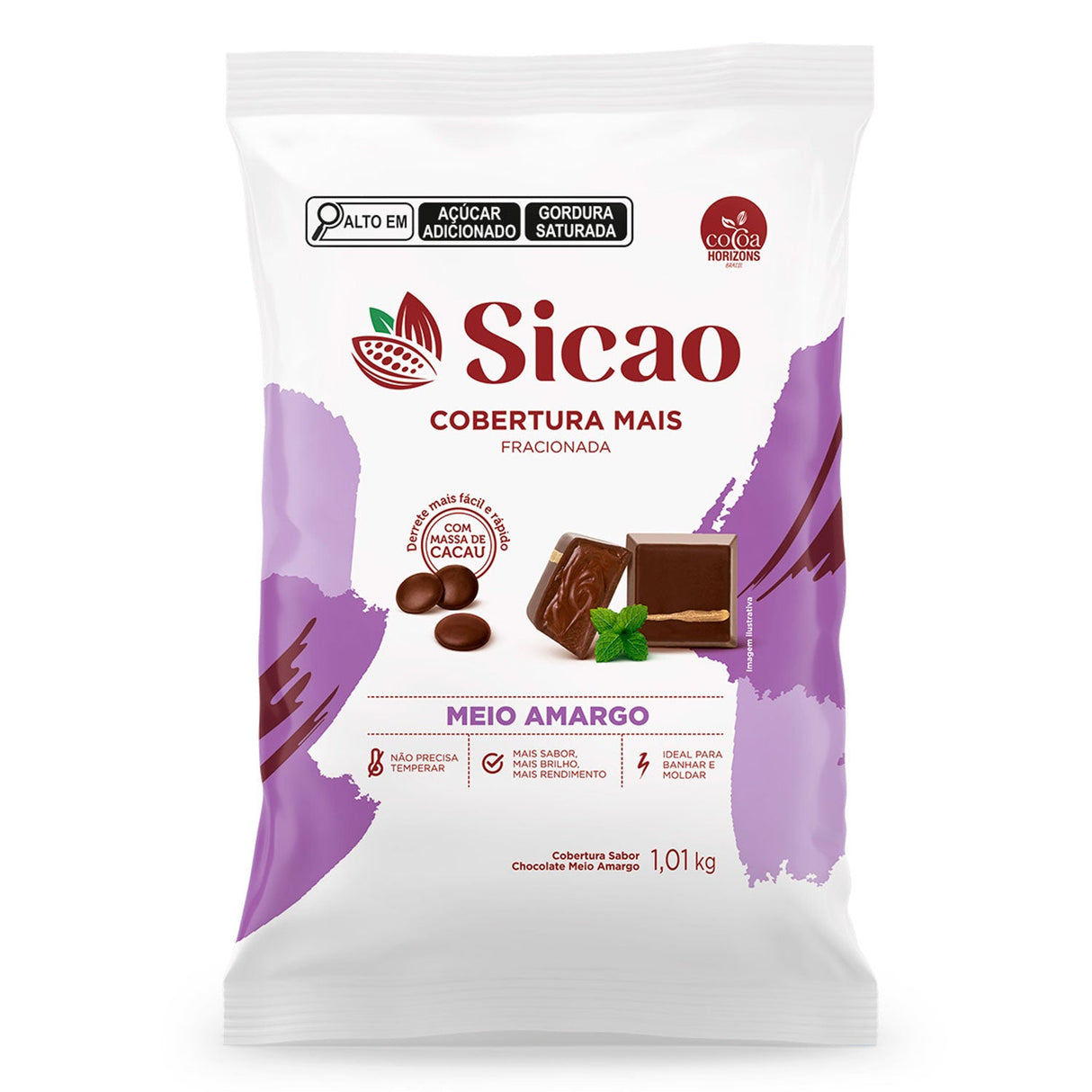 Cobertura Fracionada Meio Amargo Mais - Gotas 1,01Kg - Sicao