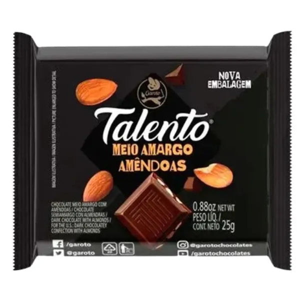 Chocolate Talento Meio Amargo Amêndoas - 25g - Garoto