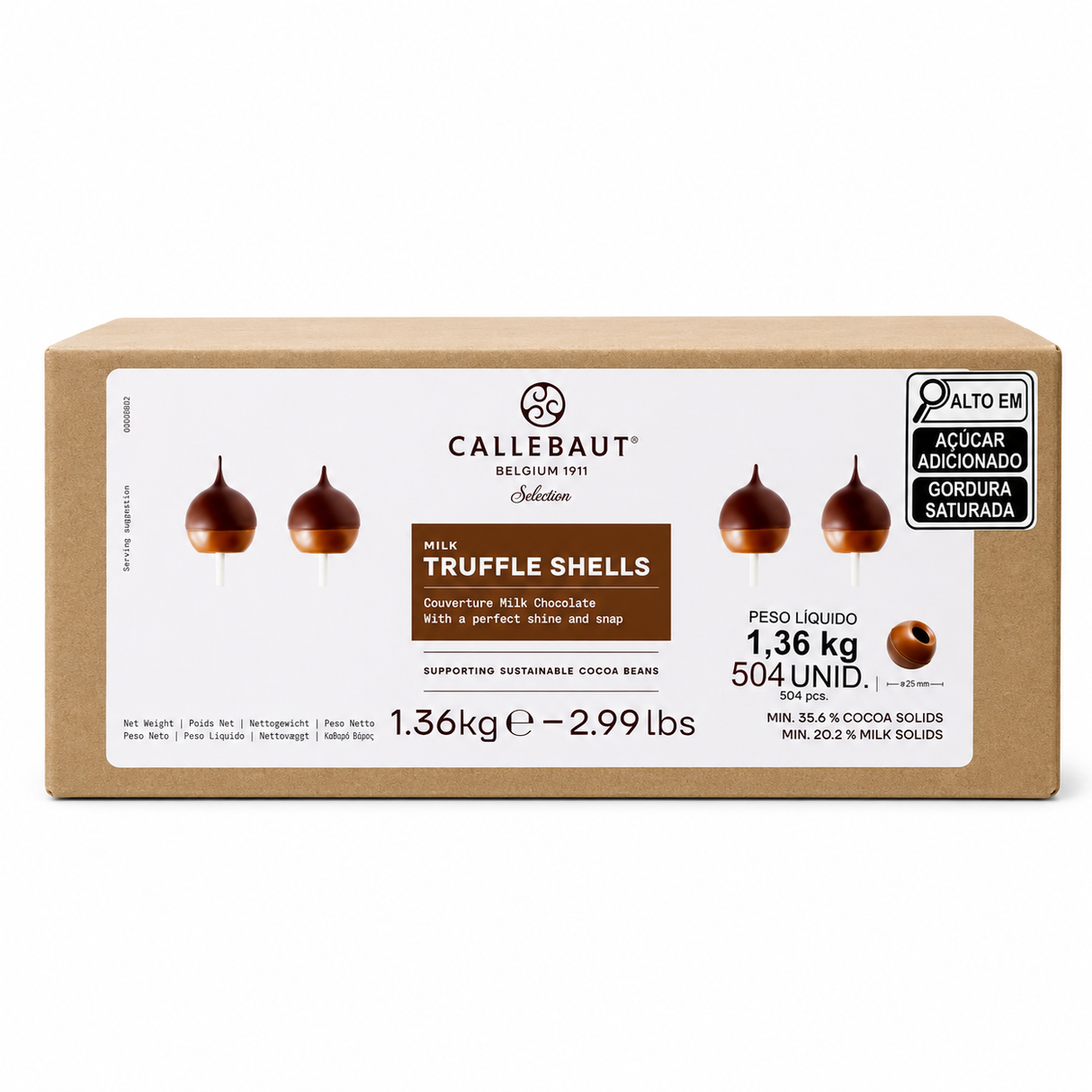 Trufas Ocas de Chocolate Ao Leite - 504 Peças - Callebaut