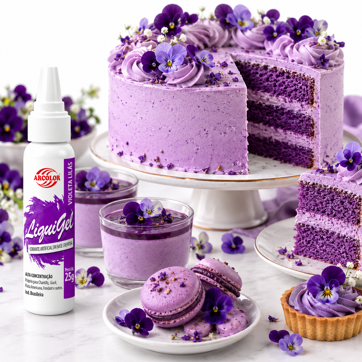 Corante Liquigel Violeta Lilás - 25g - Arcolor