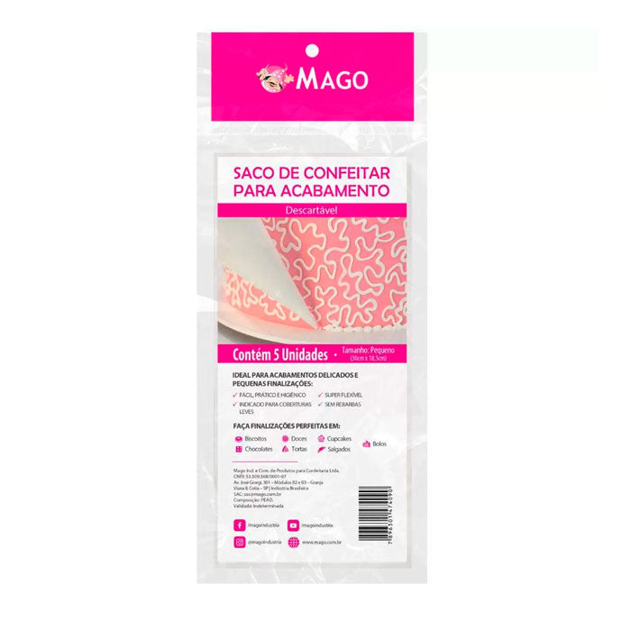 Saco De Confeitar Para Acabamento 5 Unidades- Mago