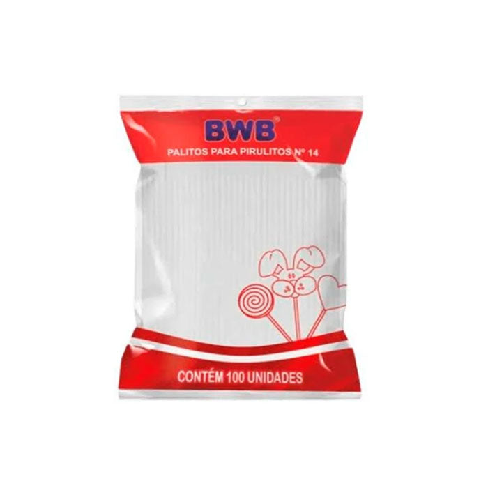 Palito Cristal Para Pirulito Solido (100Un) - Medio - Bwb Formas