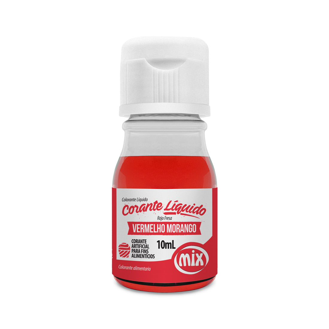 Corante Líquido - Vermelho Morango - 10Ml - Mix