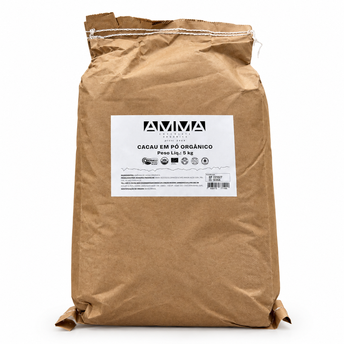 Cacau em Pó Orgânico - 5kg - AMMA