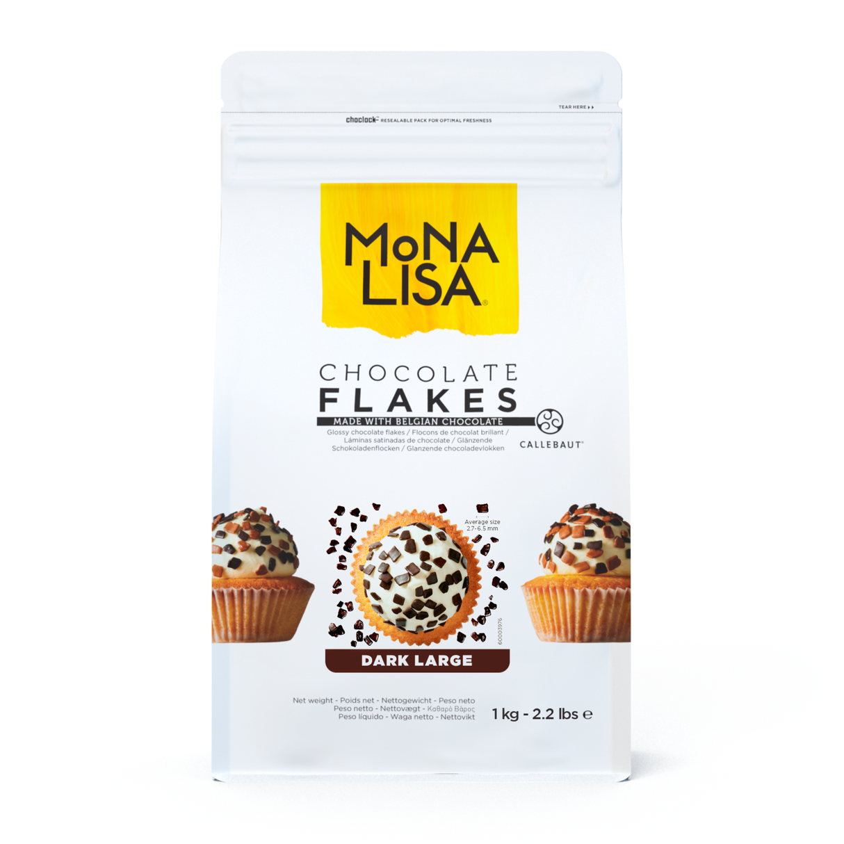 Flakes de Chocolate Amargo - Confeito Large/Grande - 1kg - Mona Lisa Callebaut