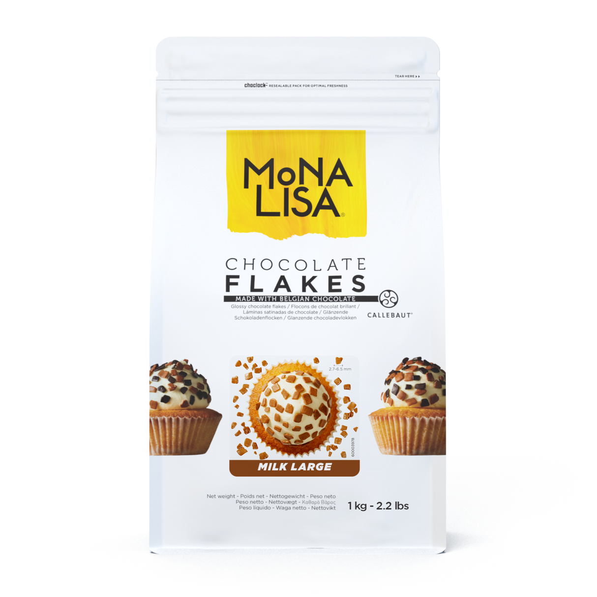 Flakes de Chocolate ao Leite - Confeito Large/Grande - 1Kg - Mona Lisa