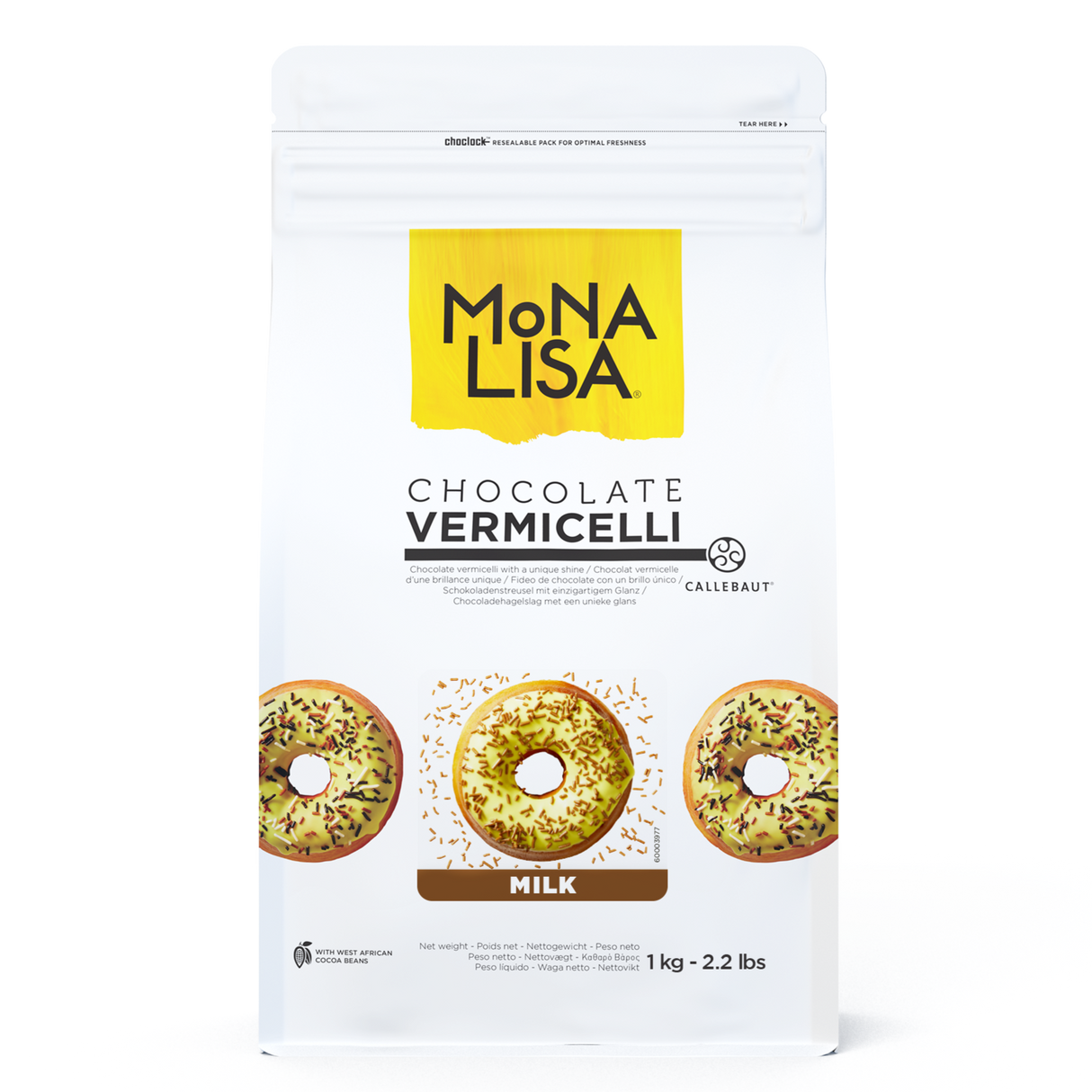 Granulado Vermicelli de Chocolate ao Leite - 1Kg - Mona Lisa