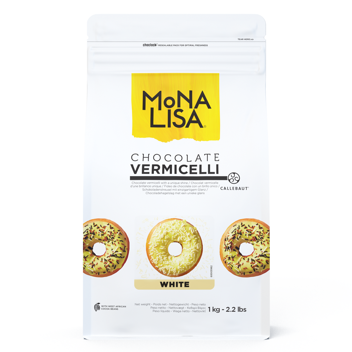 Granulado Vermicelli de Chocolate Branco - 1Kg  - Mona Lisa