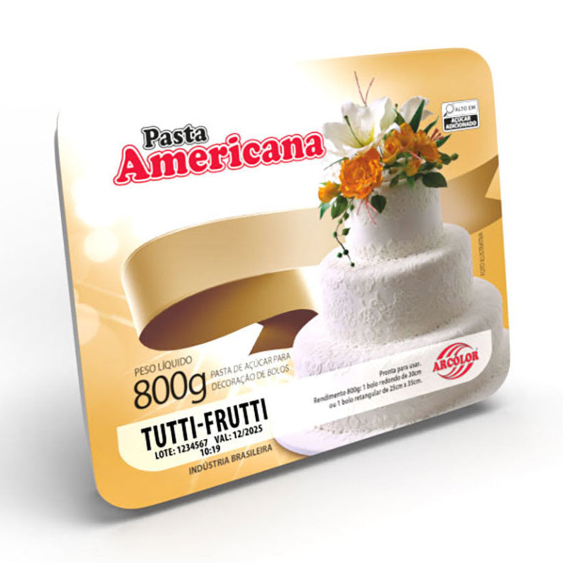Pasta Americana Sabor Tutti Frutti - 800g - Arcolor