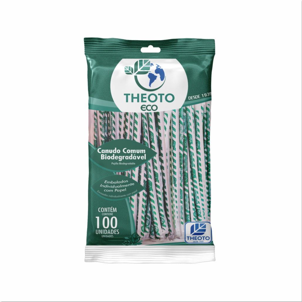 Canudo Biodegradável com 100un - Theoto