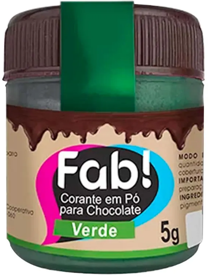 Corante Em Po P/Chocolate Verde 5Gr - Fab