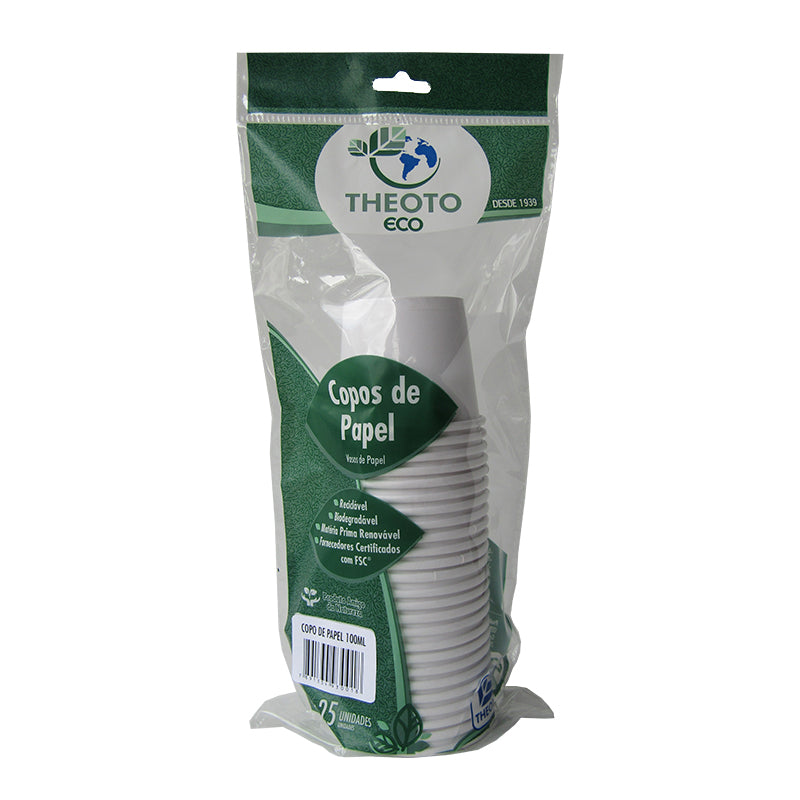 Copo de Papel - 100ml - com 25un - Theoto