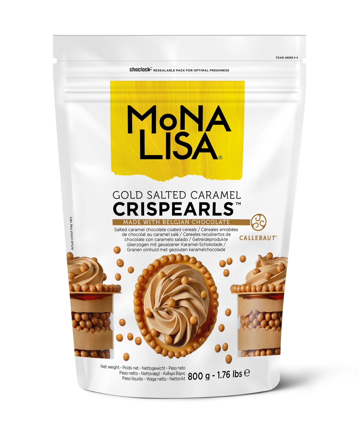 Crispearls™ de Chocolate Gold Caramelo Salgado 800g - Mona Lisa