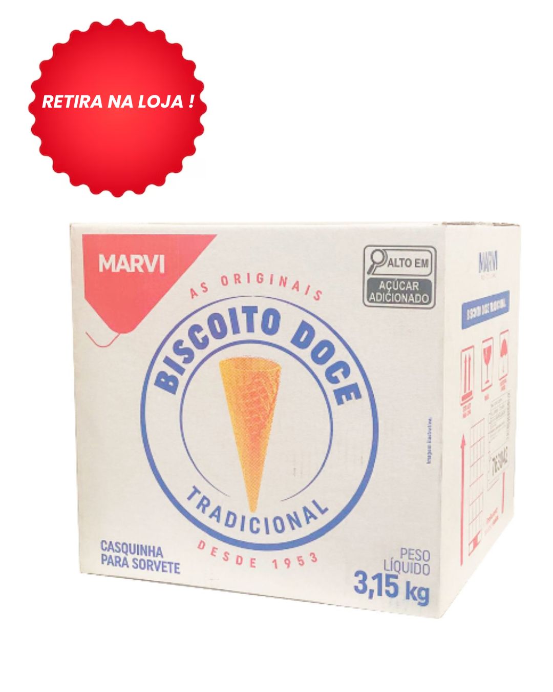 Casquinha Biscoito Doce De Baunilha ( 300un ) - Marvi