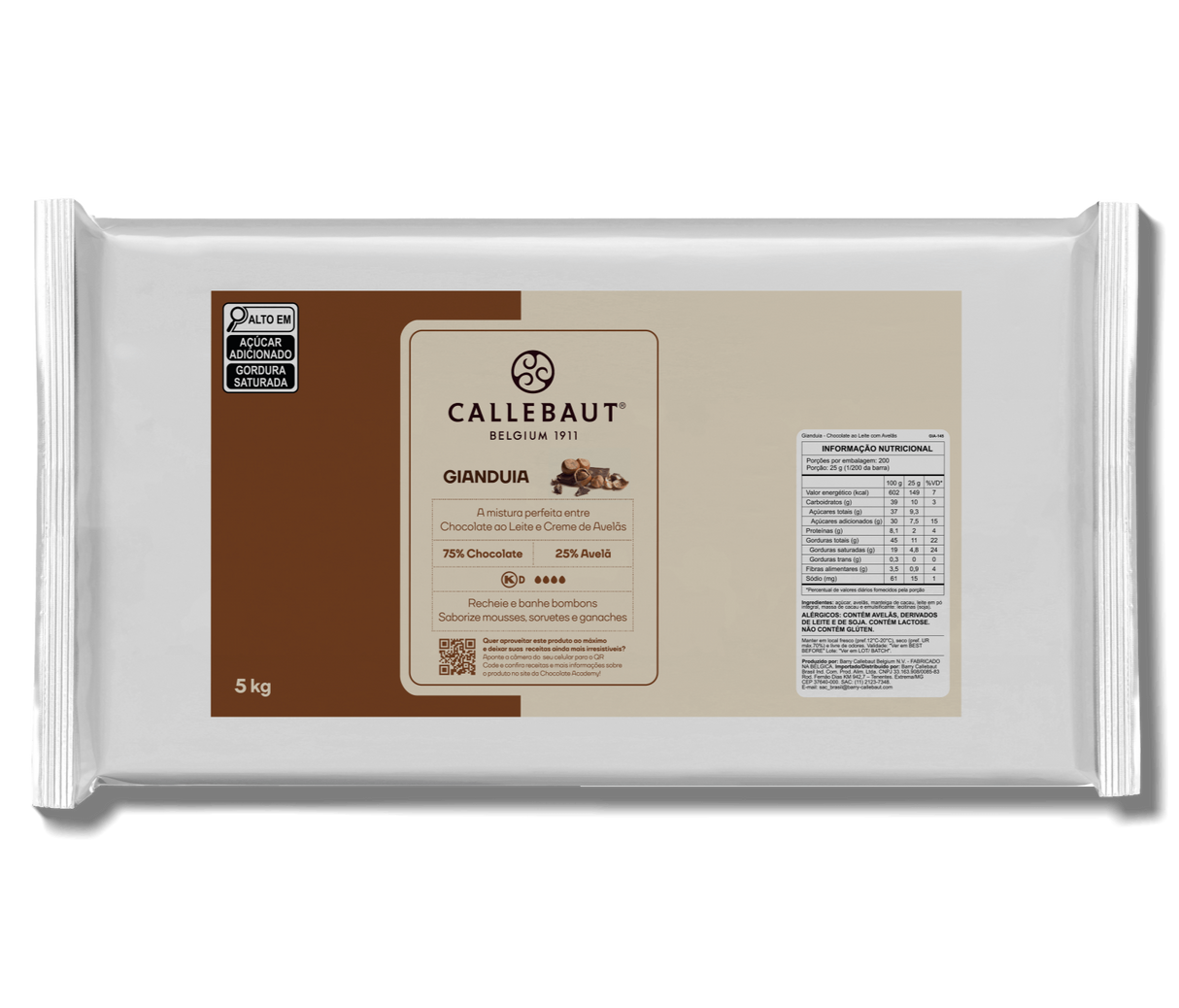 Gianduia GIA 25% - Barra 5Kg - Callebaut