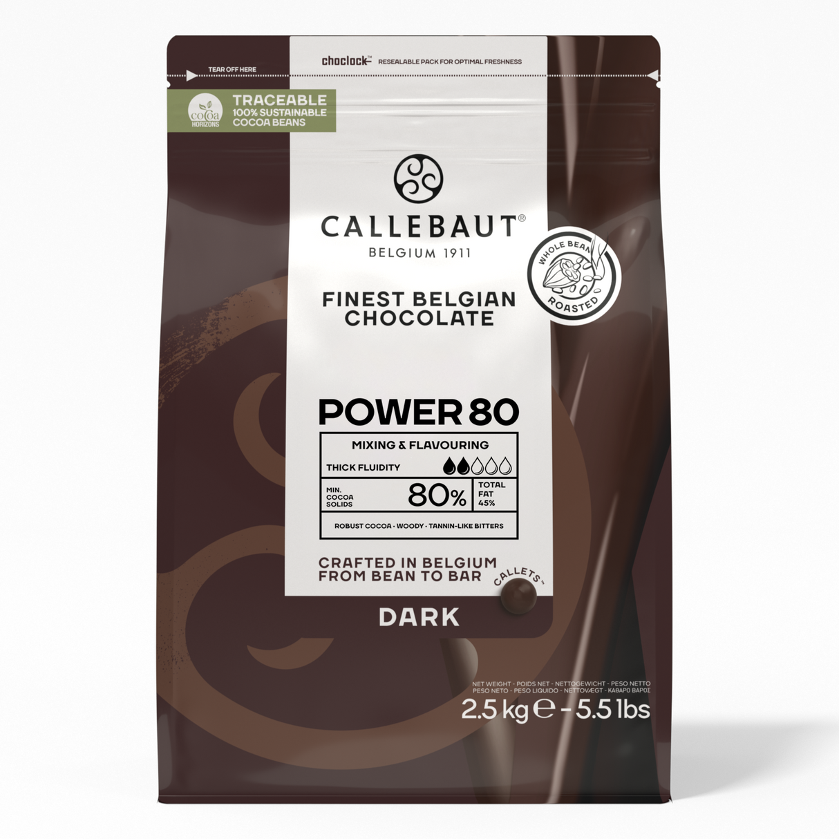 Chocolate Power 80 Amargo 80% - 2,5Kg - Callebaut