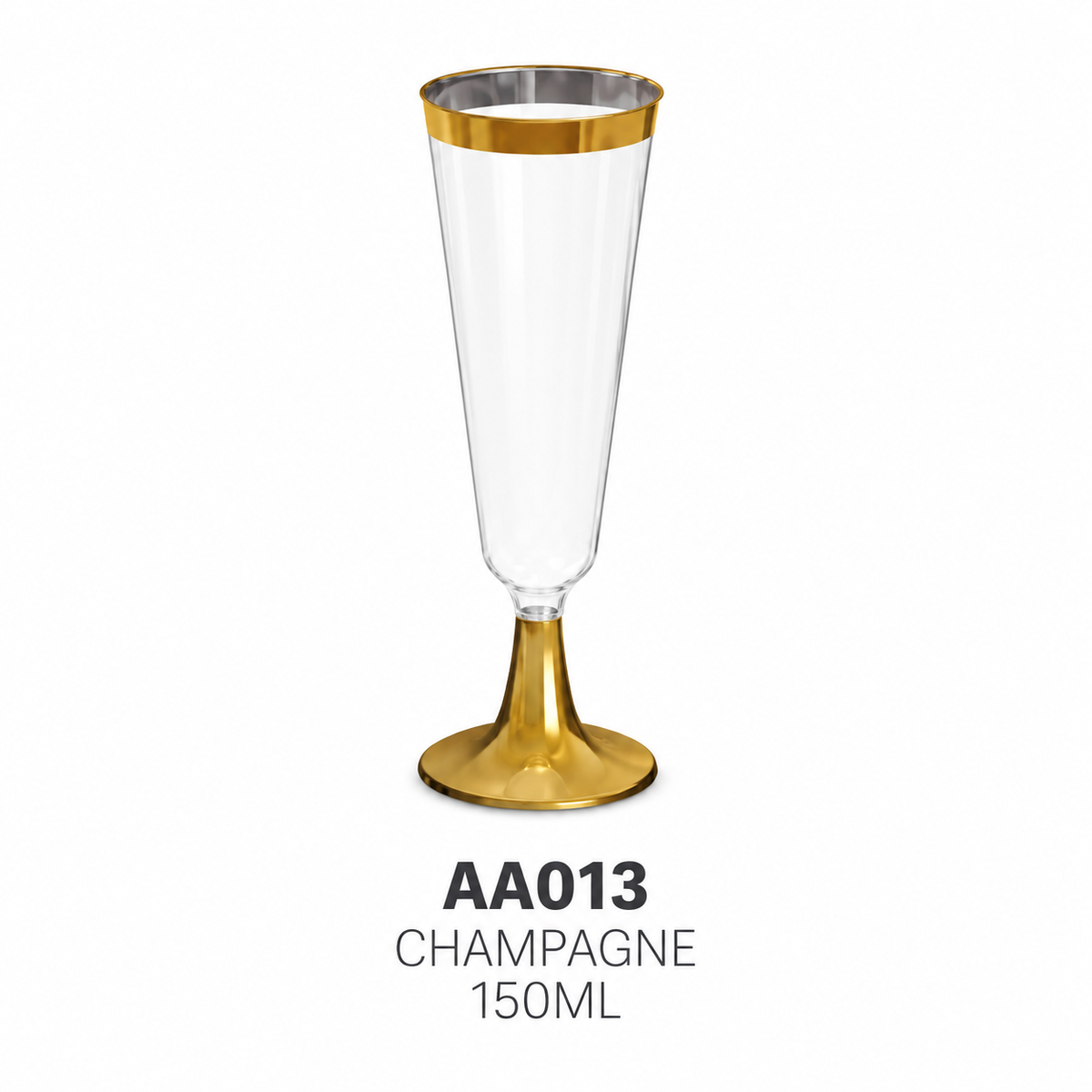 Taça Champagne Ouro AA013 - 150ml - 04 un - Silver Festas